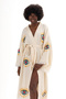 100% Organic Cotton Moon Pattern Printed Muslin Kimono Kaftan, Dressing Gown - 3