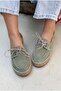 Selora Lace-Up Espadrilles Green Genuine Suede - 6