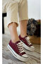 Burgundy Platform Unisex Casual Shoes-036