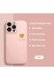 iPhone 14 Pro Max Compatible Plain Style Heart Printed Liquid Silicone Case, Soft Edge, Anti-Fingerprint - 2