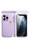 iPhone 14 Pro Max Compatible Plain Style Heart Printed Liquid Silicone Case, Soft Edge, Anti-Fingerprint - 6