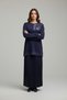 Women's Blouse with Stone Detail on the Front, Band at the Skirt Hem, Circular Neckline, Skirt with Elastic Waist, Pleated, Two-Piece Set - 2