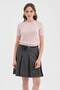 Women's Knitwear Knitted Front Logo Design Short Sleeve Blouse - 2