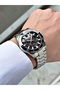 Functional Silver-Black Color Sapphire Glass Steel Band Steel Case Men's Wristwatch 1142Mr - 3