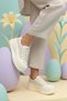 Boni̇ta Imported Special Series Knitted Detail Genuine Leather Leather N Sports Shoes Beige - 2