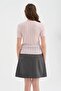 Women's Knitwear Knitted Front Logo Design Short Sleeve Blouse - 3