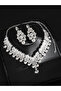 2-Piece Embellished Rhinestone Drop Necklace and Earrings Jewelry Set - 3