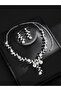 2-Piece Floral Embellished Necklace and Earrings Jewelry Set - 3