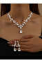 2-Piece Rhinestone Drop Embellished Necklace and Earrings Jewelry Set