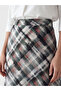 Elastic Waist Plaid Slit Skirt (S6) - 3