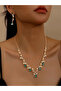 2-Piece Rhinestone Embellished Necklace and Earrings Jewelry Set - 2