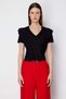 Off-The-Shoulder Ruffled V-Neck Blouse - 2
