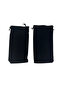 Handmade Thick Mouthed Ruched Velvet Glasses Case / Velvet Glasses Pouch 4 Pieces Black - 2