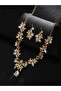 2-Piece Embellished Rhinestone Drop Necklace and Earrings Jewelry Set - 5