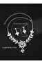 2-Piece Embellished Rhinestone Necklace and Earrings Jewelry Set - 4