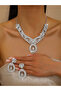 3-Piece Embellished Drop Necklace, Forehead Pendant and Earrings Jewelry Set - 2