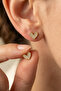 Women's Heart Model Minimal Gold Earrings