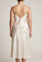 Beige Strappy Satin Woven Back Detail Nightgown - 2