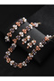 3-Piece Floral Embellished Necklace,Bracelet and Earrings Jewelry Set - 5