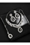 3-Piece Embellished Drop Necklace, Forehead Pendant and Earrings Jewelry Set - 3