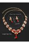 2-Piece Embellished Rhinestone Drop Necklace and Earrings Jewelry Set - 4