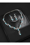 2-Piece Floral Rhinestone Embellished Necklace and Earrings Jewelry Set - 3