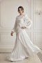 Adelin sparkle chiffon evening dress white