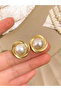 Faux Pearl Stud Earrings - 2