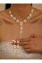 2-Piece Embellished Rhinestone Drop Necklace and Earrings Jewelry Set