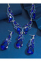 2-Piece Rhinestone Drop Embellished Necklace and Earrings Jewelry Set - 4