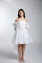 Mojo Girl's 10-15 Years Old Short Front Long Back Evening Dress Cream - 2