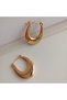 Gold Color Steel Bold Drop Earrings - Water-Resistant Modern Design - 3