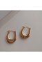 Gold Color Steel Bold Drop Earrings - Water-Resistant Modern Design - 5