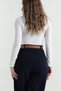 New Season Buckle Detail Long Sleeve Women's Stretch Fabric Sandy Blouse 437342 - 4