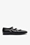 Happy Black Leather Women Ballet Flats