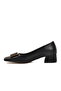 Black Leather Women's High Heeled Shoes - 2