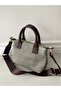 Brown-Grey Straw Women's Mini Letter Model Handbag and Shoulder Bag - 5