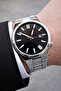 Men's Wristwatch Silver Color Black Dial with Calendar Stylish Design Gift Boxed - 3