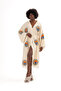 100% Cotton Muslin Kimono, Sun Eye Printed Kaftan, Kimono, Dressing Gown, Beach Wear - 2