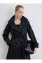 Nevavm Women's Double-Breasted Collared Belted Trench Coat