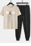 Relax Printed sweatpants and t-shirt - Jogger Pants t-shirt bottom top tracksuit set crew neck