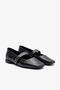 Cathy Black Leather Women's Studded Ballet Flats - 4