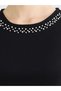 Soulife black crew neck beaded women's tank top - 4