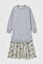 Women's Gray W5 Sweatshirt Skirt One Piece Design Dress - 4