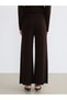 Wide Leg Women's Knitwear Trousers with Elastic Waist - 4