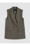 Nevavm Farkıyla Lcw Vision Khaki Double Breasted Collar Striped Women's Classic Vest - S6E046Z8-Lge - 5