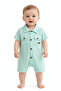 Baby Boy Buttoned Collared Jumpsuit 100% Cotton Baby Jumpsuit