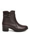 Brown Genuine Leather Zippered Fleece-Lined Women's Heeled Boots - 2