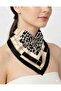 Choose Your Style Black Mosaic Chain Scarf / Bandana / Accessory 48X48 cm