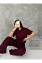 Women's Crew Neck Stone Detailed Pocketed Shiny Double Set - 8